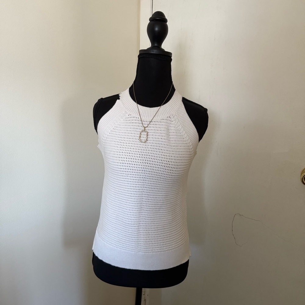 Ann Taylor Factory White Sleeveless Tank Top